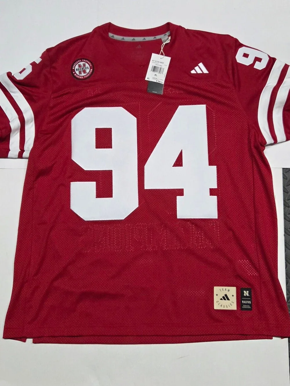 adidas Nebraska Cornhuskers 94 95 Vin National Championship Icon Jersey Mens XL